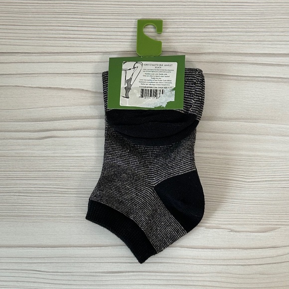 New Kate Spade Black & Gold Striped Anklet Socks - Picture 3 of 3